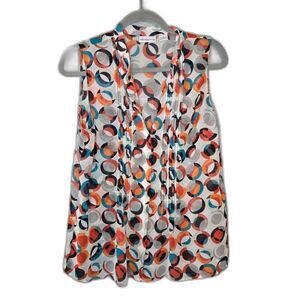 Liz Claiborne Women's Circle Pattern Sleeveless Blouse Size Medium